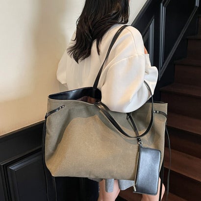 ドゥー ベル Doux Belle ミニポーチ付き×トートバッグ レディース バッグ （カーキ）｜詳細画像