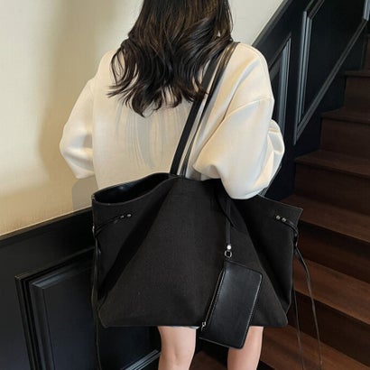 ドゥー ベル Doux Belle ミニポーチ付き×トートバッグ レディース バッグ （ブラック）｜詳細画像