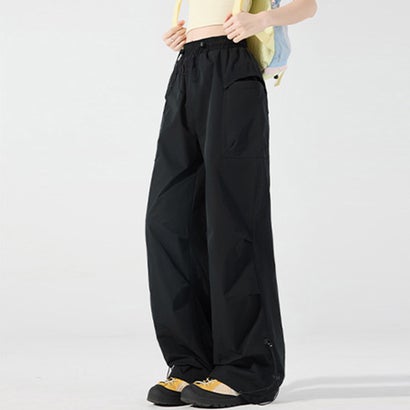 ドゥー ベル Doux Belle 裾ドロスト風ワイドパンツ レディース ボトムス （ブラック）｜詳細画像