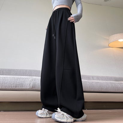 ドゥー ベル Doux Belle ワイドシルエットスウェットパンツ レディース パンツ （ブラック）｜詳細画像