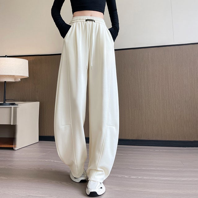 ワイドシルエットスウェットパンツ レディース パンツ （ホワイト）