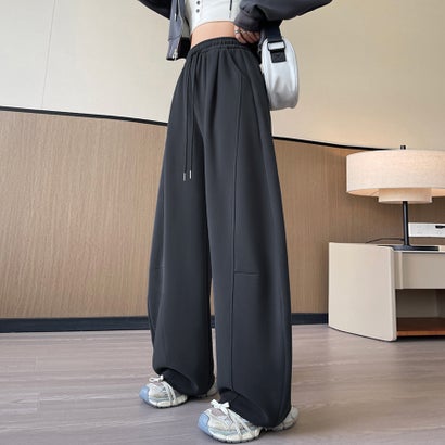 ドゥー ベル Doux Belle ワイドシルエットスウェットパンツ レディース パンツ （ダークグレー）｜詳細画像