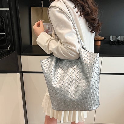 ドゥー ベル Doux Belle ミニバック付き×メッシュ編みトートバッグ レディース バッグ （シルバー）｜詳細画像