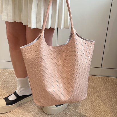 ドゥー ベル Doux Belle ミニバック付き×メッシュ編みトートバッグ レディース バッグ （ピンク）｜詳細画像