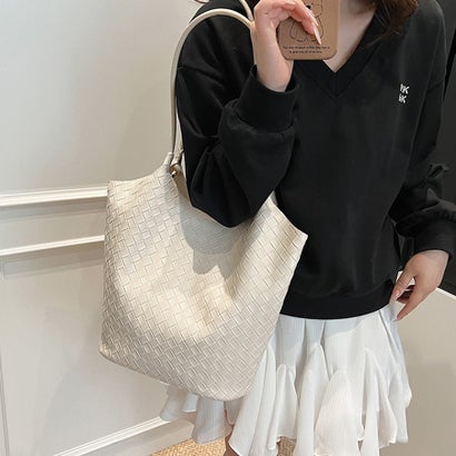 ドゥー ベル Doux Belle ミニバック付き×メッシュ編みトートバッグ レディース バッグ （オフホワイト）｜詳細画像
