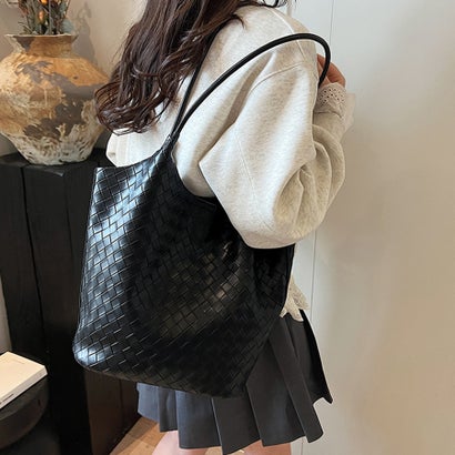 ドゥー ベル Doux Belle ミニバック付き×メッシュ編みトートバッグ レディース バッグ （ブラック）｜詳細画像