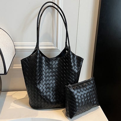 ドゥー ベル Doux Belle ミニバック付き×メッシュ編みトートバッグ レディース バッグ （ブラック）｜詳細画像
