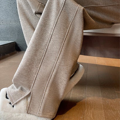 ドゥー ベル Doux Belle 裏起毛ルーズストレートパンツ レディース パンツ （オートミール）｜詳細画像