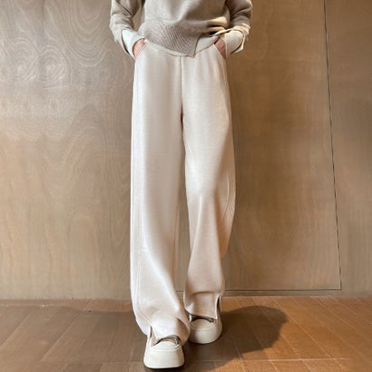 ドゥー ベル Doux Belle 裏起毛ルーズストレートパンツ レディース パンツ （ベージュ）｜詳細画像