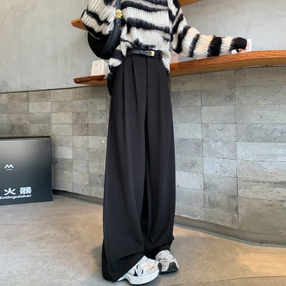 ドゥー ベル Doux Belle タック入りワイドパンツ レディース パンツ （ブラック）｜詳細画像