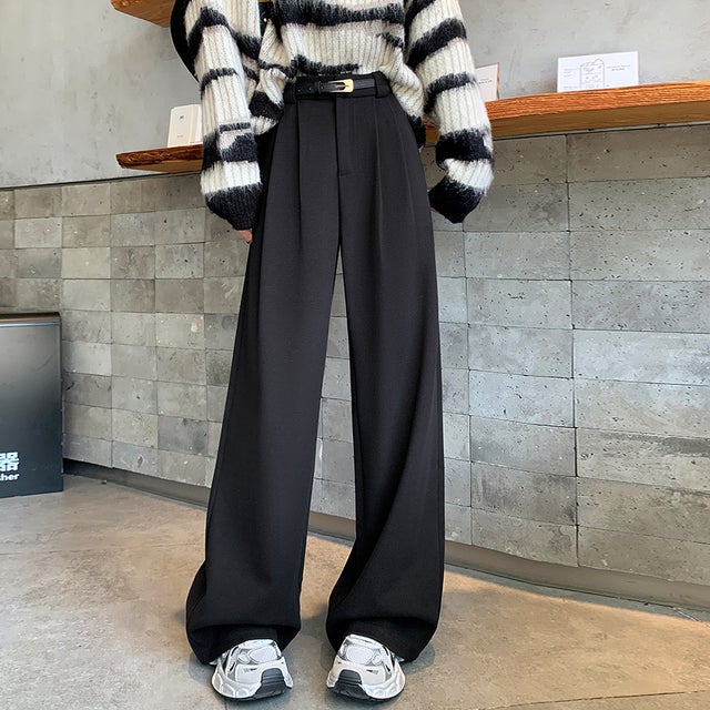タック入りワイドパンツ レディース パンツ （ブラック）