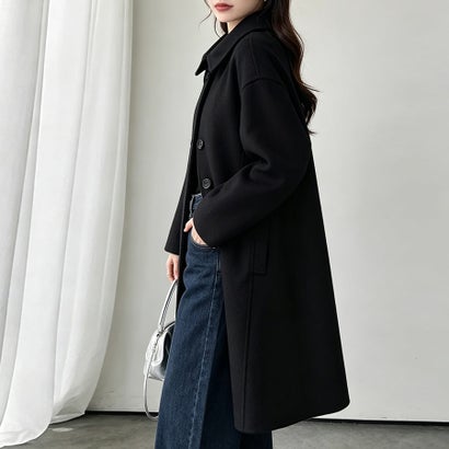 ドゥー ベル Doux Belle 2WAYカラーバックタックロングコート レディース アウター （ブラック）｜詳細画像