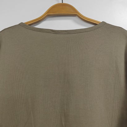 ヘンリーネックチュニックカットソー レディース トップス （カーキ）｜詳細画像