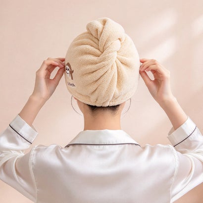 ドゥー ベル Doux Belle ヘアタオル ヘアバンド ヘアキャップ （ブラウン）｜詳細画像