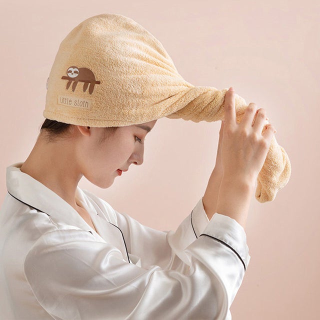 ヘアタオル ヘアバンド ヘアキャップ （ブラウン）