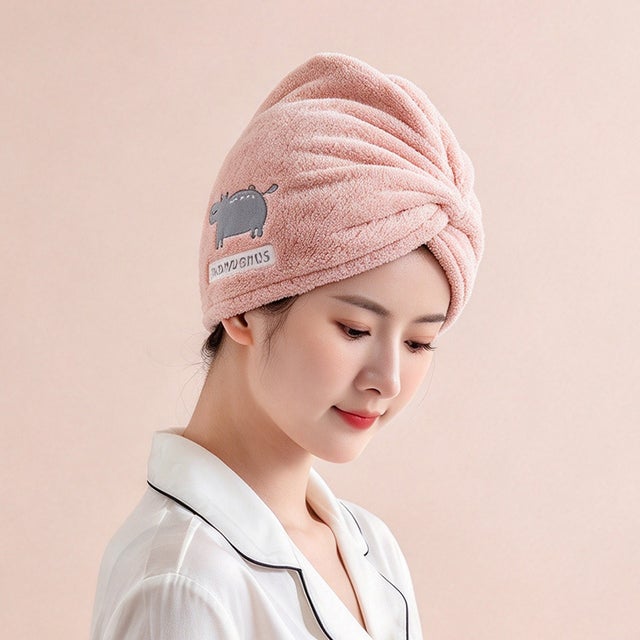 ヘアタオル ヘアバンド ヘアキャップ （ピンク）