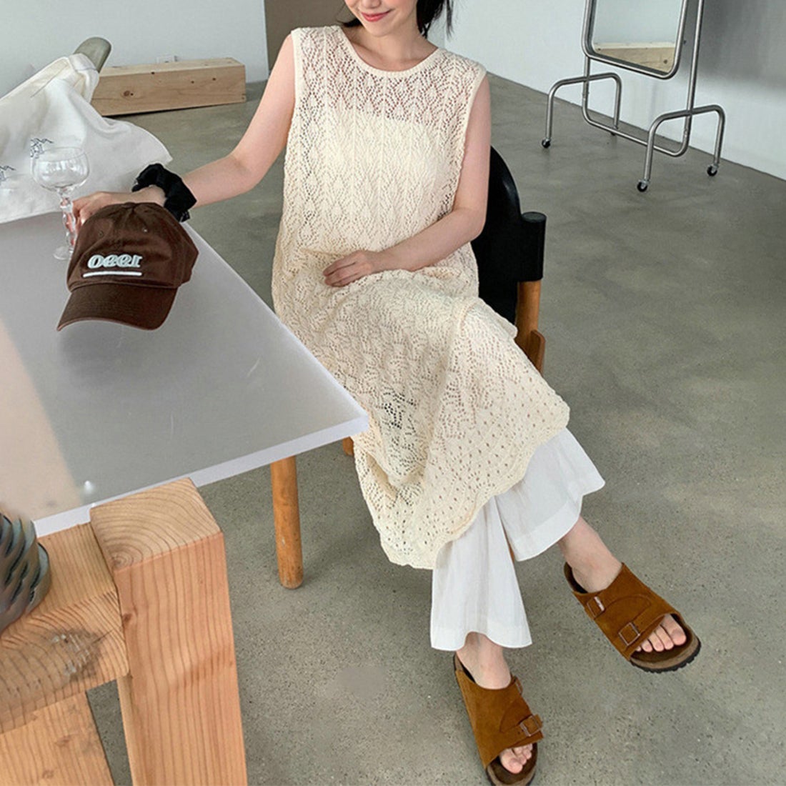 ドゥー ベル Doux Belle マキシワンピース 重ね着 ノースリーブ