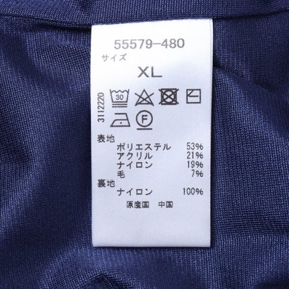 ロゴ防風裏地ニットクルーネック （ネイビー）｜詳細画像