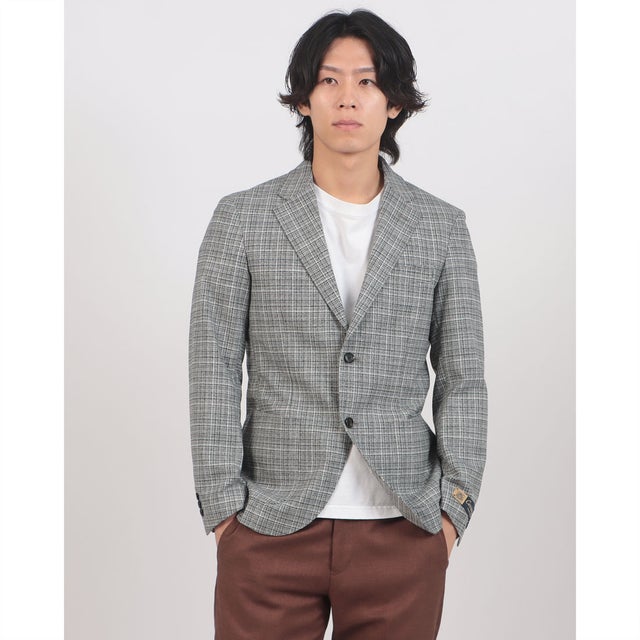 CARREMANストレッチジャケット （ホワイトxブラック） （ホワイトxブラック）
