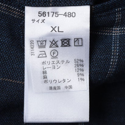綿麻ストレッチ・ウォッシャブルトラウザー ノータック （ネイビー） （ネイビー）｜詳細画像