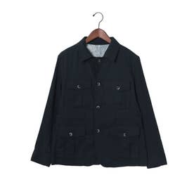 リネンコットンサファリジャケット （ネイビー）