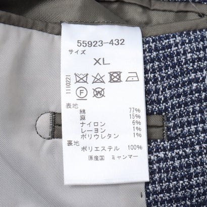 FORTEXコットンリネンジャケット （ネイビーチェック）｜詳細画像