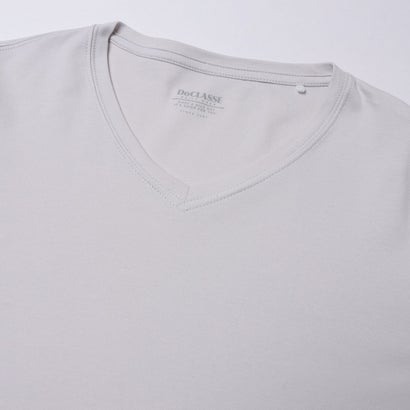 浅Vネック/長袖・ドゥクラッセTシャツ （アイスグレー）｜詳細画像