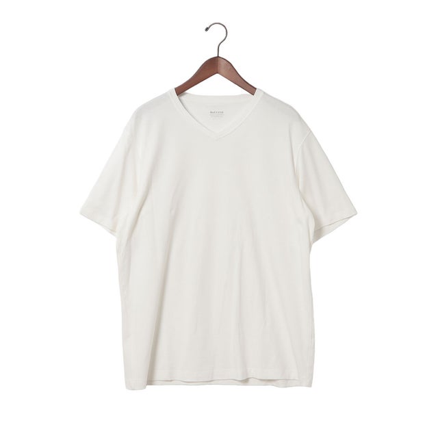 浅Vネック/半袖・ドゥクラッセTシャツ （オフホワイト）