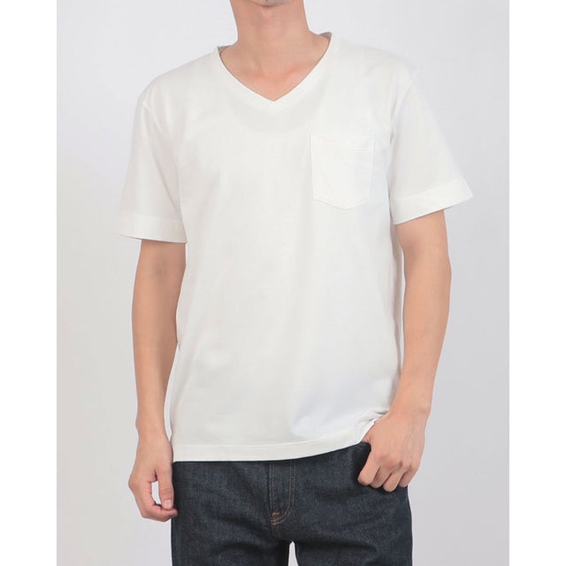 抗菌ドライVネックTシャツ （ホワイト）