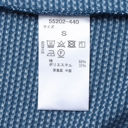 ミジンボーダー半袖ジップ （スティールブルー）｜詳細画像