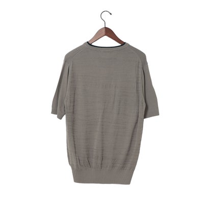 ドゥクラッセ DoCLASSE ドライタッチランダムボーダーVネックTシャツ （グレー）｜詳細画像
