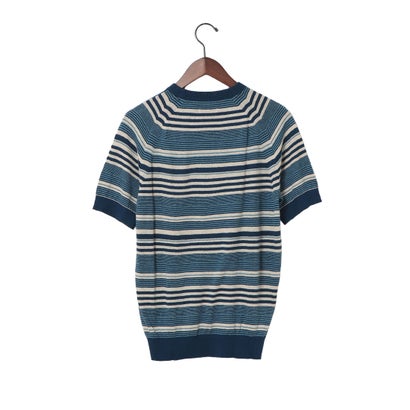 ドゥクラッセ DoCLASSE リネンコットン マルチボーダーTシャツ （ネイビーマルチ）｜詳細画像
