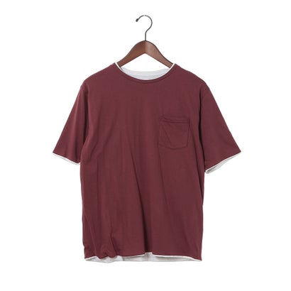 ドゥクラッセ DoCLASSE WレイヤークルーTシャツ （ボルドー）｜詳細画像