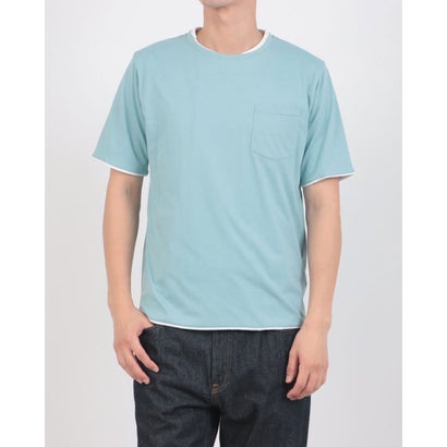 WレイヤークルーTシャツ （サックス）｜詳細画像