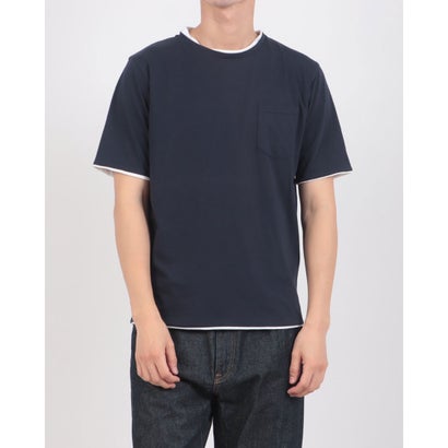 WレイヤークルーTシャツ （ネイビー）｜詳細画像