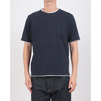 WレイヤークルーTシャツ （ネイビー）｜詳細画像