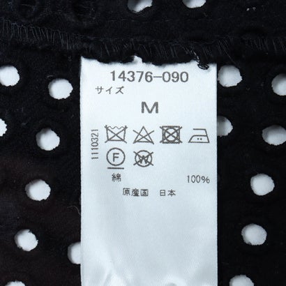 コットンピケ・レースブラウス （ブラック）｜詳細画像