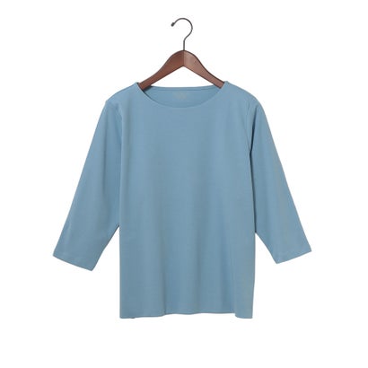 ドゥクラッセ DoCLASSE ボートネック／7分袖・ドゥクラッセTシャツ(58cm丈) （ブルーグレー） （ブルーグレー）｜詳細画像