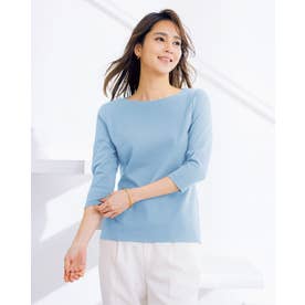 ボートネック／7分袖・ドゥクラッセTシャツ(58cm丈) （ブルーグレー） （ブルーグレー）