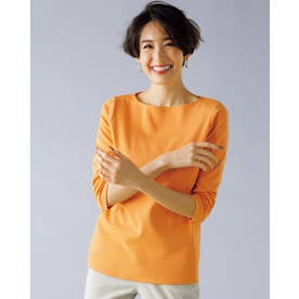 ボートネック／7分袖・ドゥクラッセTシャツ(58cm丈) （ライトオレンジ） （ライトオレンジ）