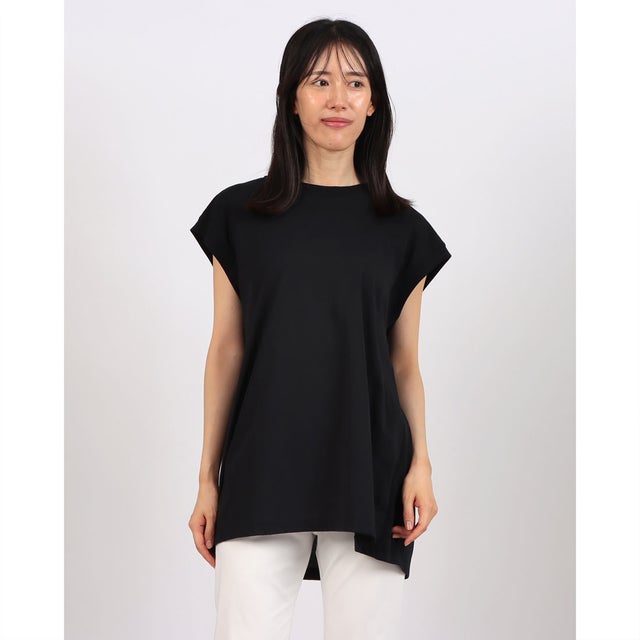 ハイゲージコットン・フレンチスリーブTシャツ （ブラック） （ブラック）