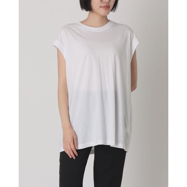 ハイゲージコットン・フレンチスリーブTシャツ （ホワイト） （ホワイト）