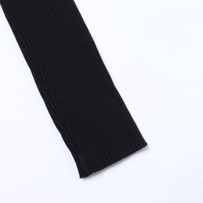 バストカットアウトレースアップリブニットワンピース （BLACK）｜詳細画像