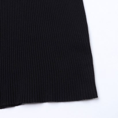 バストカットアウトレースアップリブニットワンピース （BLACK）｜詳細画像