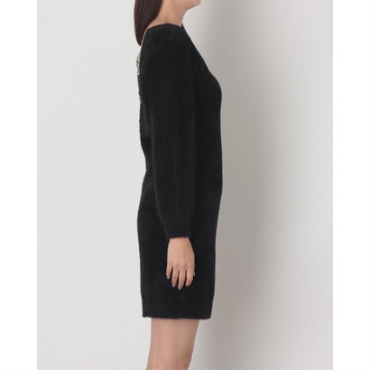 バックビジューポイントニットワンピース （BLACK）｜詳細画像