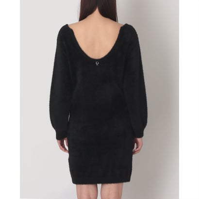 バックビジューポイントニットワンピース （BLACK）｜詳細画像