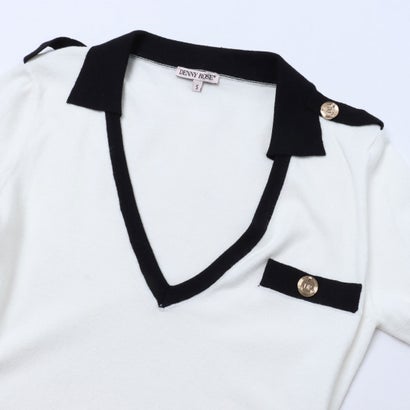 エポーレットポイントバイカラー配色ボディスーツ （WHITE×BLACK）｜詳細画像