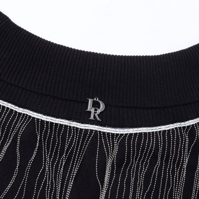 フリンジボールチェーンポイントオフショルニットワンピース （BLACK）｜詳細画像