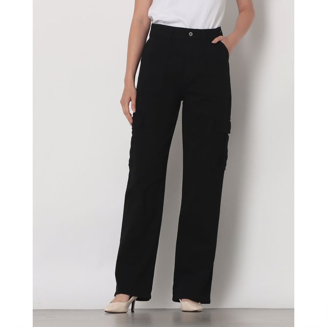綿ストレッチカーゴパンツ （BLACK）