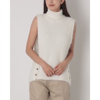 ソフトヤーンノースリタートルネックニット （OFF WHITE）｜詳細画像